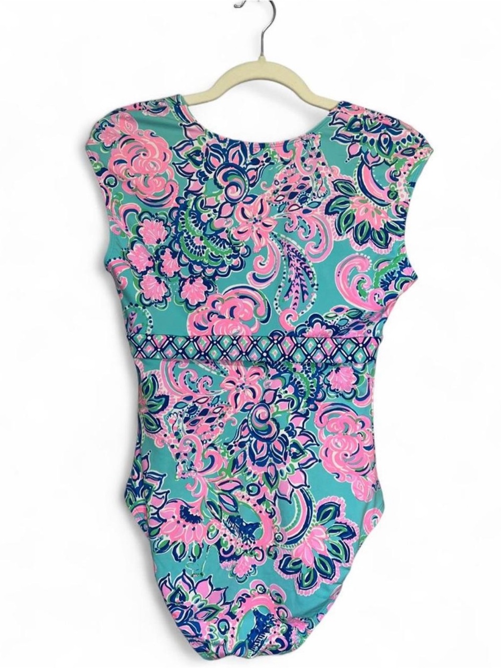Lilly Pulitzer Imogen One-Piece Swimsuit in Blue Horizon Jungle Sunrise - Picture 3 of 7